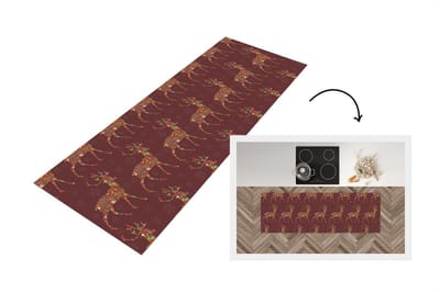 Keukenloper - Loper keuken - Hert - Patronen - Kleuren - 150x50 cm - Keukenloper vinyl