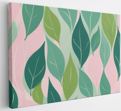 Saammp Canvas Schilderij - Planten - Roze - Abstract - 30x20 - Foto op canvas - Wanddecoratie - Muurdecoratie Woonkamer - Slaapkamer decoratie - Canvas Print