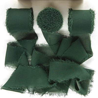 Chiffon Cadeaulint Groen 2,5 cm x 6,4 m Geschenklint Breed lint Cadeaulint voor Bruiloft,Verjaardag,Feest,Kerstmis,Valentijnsdag Donkergroen Decoratief Lint