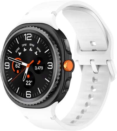 Strap-it Siliconen bandje met gespsluiting geschikt voor Samsung Galaxy Watch 9 (40/44mm) / Watch 8 (40/44mm) / 8 Classic (46mm) - wit