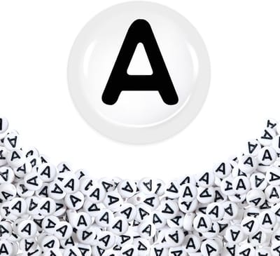 100 Stuks Zwarte Alphabet Kralen 7mm Ronde Acryl Spacer Kralen voor DIY Armbanden, Kettingen en Sieraden Maken