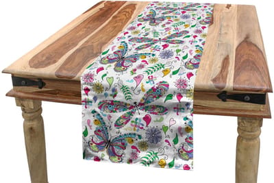 ABAKUHAUS Tafelloper Vlinder – 40x180 cm – polyester, veelkleurig