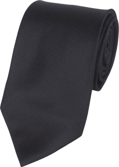 Fako Fashion - Stropdas - Fijne Ruit - Satijn - 8cm - 145cm - Zwart