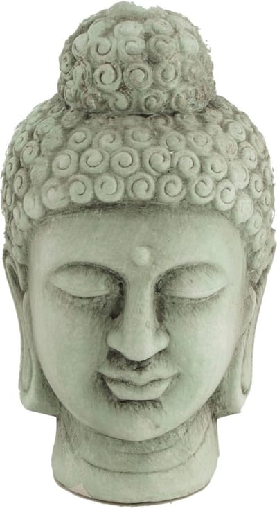 Boeddhabeeld - Hoofd van Boeddha - Groen - 22,5 cm hoog