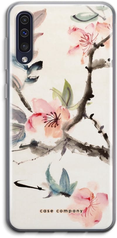Case Company® - Hoesje geschikt voor Samsung Galaxy A50 hoesje - Japanse bloemen - Soft Cover Telefoonhoesje - Bescherming aan alle Kanten en Schermrand