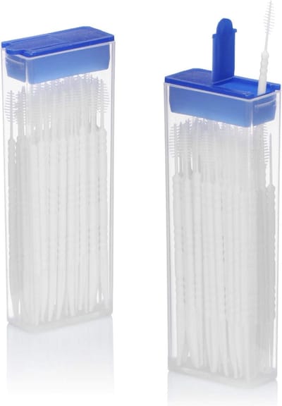 2th Picks - 180 st - Tandenstoker - 2 in 1 tandenstoker met borstel | Toothpick & Brush | Toothpick brush | Tandenstoker voor beugel | 60x stuks - Wit - 180 stuks