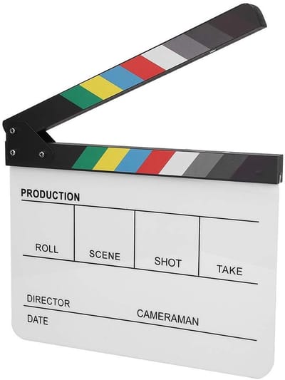 Dailygoods- Filmklapper Acryl Kunststof - Regisseur Scène - TV/Film Rekwisieten - Montage Prop - 30 x 24,8 cm - Hoogwaardige Kwaliteit - Klapbord