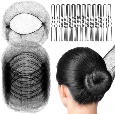 Haaraccessoires set - Haarklemmen - Haarelastiekjes / Scrunchie -Zwart 50 stuks + 50 U-haarklemmen - -Geschikt voor kort en fijn haar.