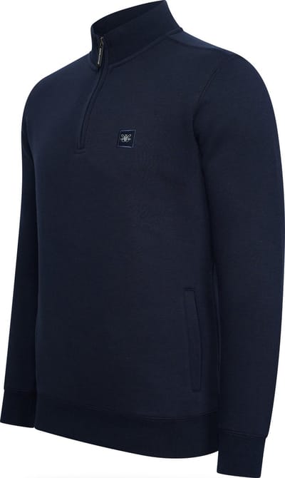 Cappuccino Italia - Heren Sweaters Zip Sweater Navy - Blauw - Maat S