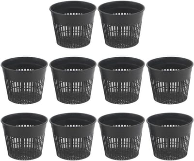 Vijvermanden Ronde Planten - Waterplant Manden - Vijverbeplanting - Wortelsteun Opengewerkt - 10 Stuks - Zwart