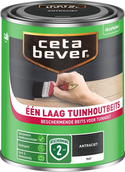 Cetabever - Een Laag Tuinhoutbeits - Antraciet - 750 Ml