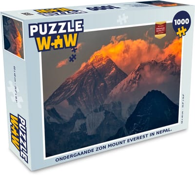 Puzzel Ondergaande zon Mount Everest in Nepal. - Legpuzzel - Puzzel 1000 stukjes volwassenen