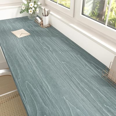 Houten look blauwe wandbekleding, zelfklevend en afwasbaar voor keuken en woonkamer, ideaal voor meubels en werkbladen