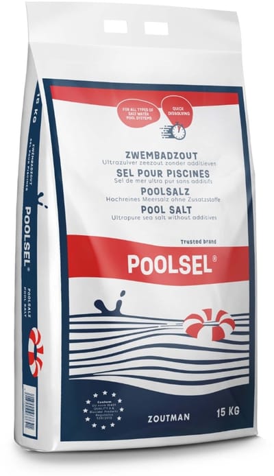 POOLSEL - Zwembadzout - 15 kg - Natuurlijk en zuiver - 100% natuurlijk