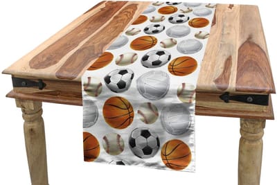 ABAKUHAUS Sport tafelrok – 40x225 cm – oranje/zwart/creme – wasbaar 40°C