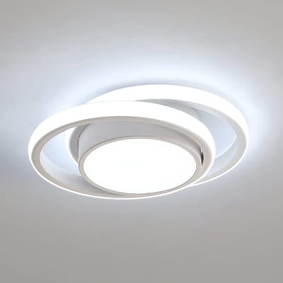 Dubbele cirkel aluminium LED plafondlamp - wit, 36W, 6500K wit licht