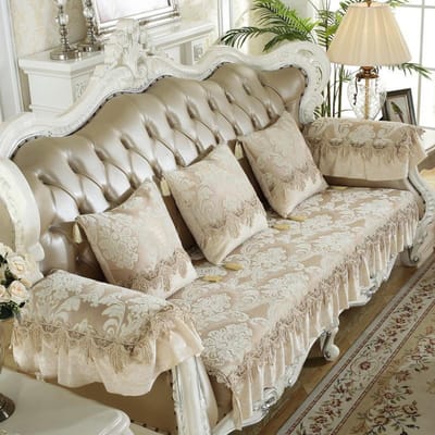 Europese High-End Jacquard Dubbellaags Chenille Rok Donker Bankkussen, Siliconen Antislip Bankkussen 70*70cm