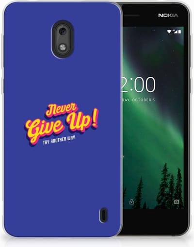 Nokia 2 Siliconen hoesje met naam Never Give Up