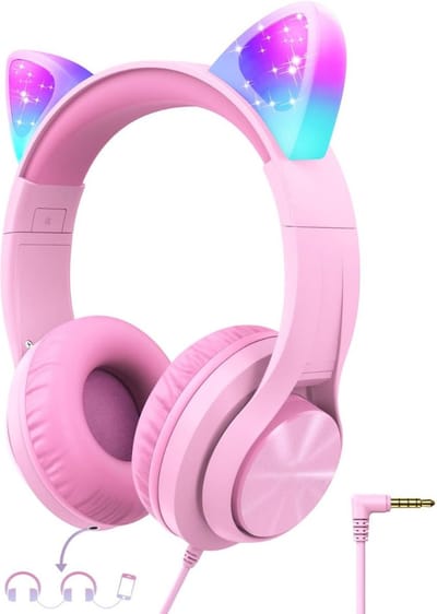 ApexArte® Koptelefoon Kinderen met Draad - Gaming Headset - Roze