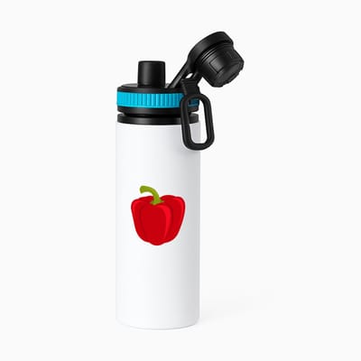 Hacebo® - Rode Paprika waterfles met draaidop blauw - Groente - Groente liefhebbers - paprika - vruchtgroente - puntpaprika - water fles - 850ML