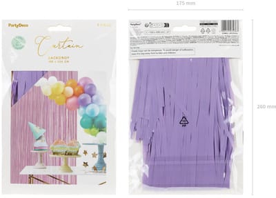 Feestgordijn pastel paars - violet - 100 x 200 cm