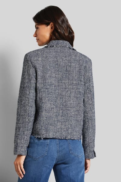 Bugatti Damen BouclÈ jas met gerafelde randen