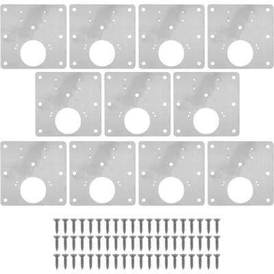 10 PIÈCES Plaque de Réparation Charnières d'Armoire avec Vis de Fixation Charnière de Porte d'Armoire en Acier Inoxydable Épaissi