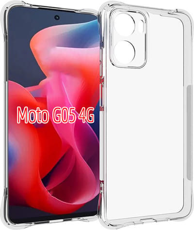 MobyDefend Hoesje - Geschikt voor Motorola Moto E15 / G05 - Transparante Shockproof TPU Backcover - Verstevigde Hoeken - Volledig Doorzichtig