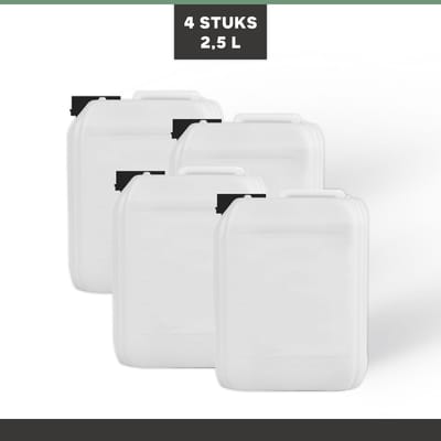 Jerrycan 4 x 2,5 Liter Cosmeya | Navullen.com Navullen - Cosmeya.nl Ltr 4 stuks Inclusief Dop Stapelbaar Noodpakket Water Voorraad