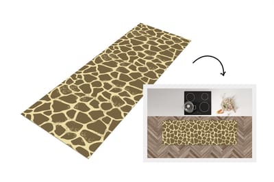 Keukenloper - Loper keuken - Patroon - Giraf - Vacht - 150x50 cm - Keukenloper vinyl