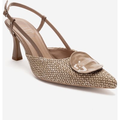 Levia Geweven Pump met Puntige Neus en Slingback