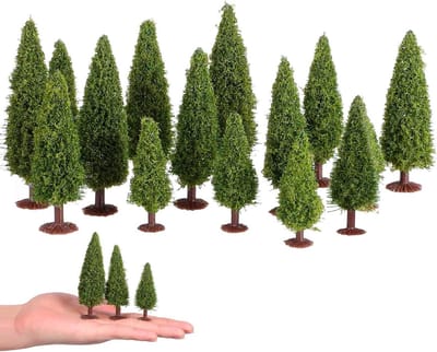 15-delige set miniatuur kerstbomen voor fairy garden, kunstmatige dennenbomen en sisal sneeuwbomen voor decoratie
