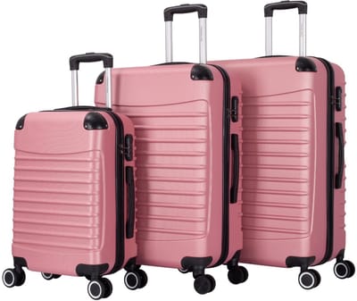 Travelerz BABIJ Kofferset - 3-Delig – Roze– Lichtgewicht & Sterk – Handbagage - 35L + 69L en 90L