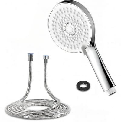 Famanu – Hogedruk handdouche met 2 m slang, 5 straalstanden, universele aansluiting, waterbesparend, anti-kalk functie, chroom, badkamer en keuken