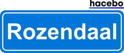 Hacebo - Plaatsnaam Sticker - 29x10 CM - Rozendaal sticker - Verkeersborden sticker - grappige cadeaus - Rozendaal