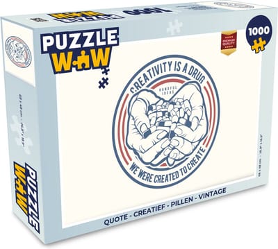 Puzzel Quote - Creatief - Pillen - Vintage - Legpuzzel - Puzzel 1000 stukjes volwassenen