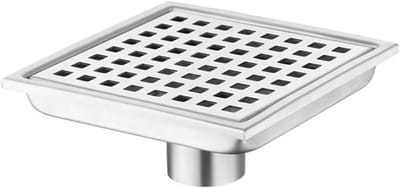 Vloerafvoerputje - Doucheafvoer rooster - Waterafvoer regelen - Roestvrij staal - 11 cm vierkant - Zilver