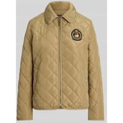 regular fit gewatteerd jack met geborduurd embleem