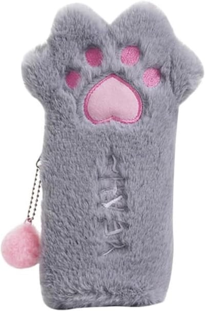 Thijox - Kawaii Katten Pluche Etui voor Briefpapier, Schattige Cat Claws Etui voor Meisjes, Tieners, Volwassenen en Kinderen, Ideaal voor School, Kant