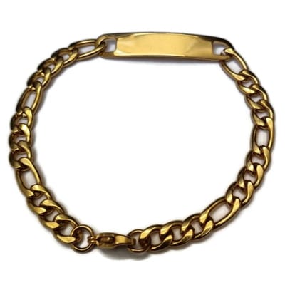 Aramat Jewels | Armbanden | RVS Figaro Plaatarmband goudkleur | | | |8mm | Staal | Volwassenen | Verkleurd niet