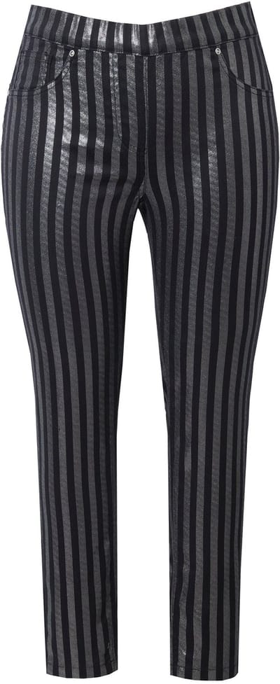 Angel of Style - Dames - Jegging Slim Fit glitterstrepen - Zwart - Maat 44
