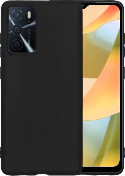 Hoesje - Geschikt voor OPPO A16 - Sterk & Shockproof - Hoes Cover - Siliconen Case - Telefoonhoesjes - Zwart