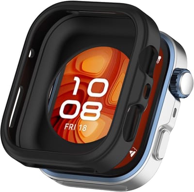 Stravo TPU Beschermhoesje – Geschikt voor Huawei Watch Fit 4 Pro / Fit 5 Pro – Flexibele Beschermcase – Schokbestendige Bumper – Zwart