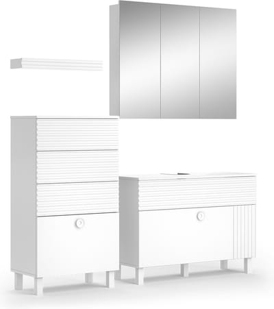 Vicco Badkamermeubelset Sola, Wit, 4-delig