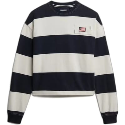 Losvallend damessweatshirt Superdry Athletic Essentials Stripe