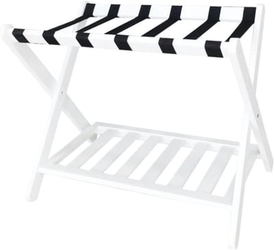 Kofferstandaard Bamboe - Bagagerek Opvouwbaar - Bagage Inpakken - X-vormige Structuur - 68x45x55cm - Wit