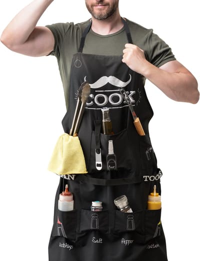 Bramble – BBQ-Schort met Capuchon voor Mannen – 7 Zakken & Flesopener – Cadeau voor Vaderdag, Verjaardag & Kerst