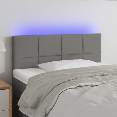 vidaXL - Hoofdbord - LED - 80x5x78/88 - cm - stof - donkergrijs