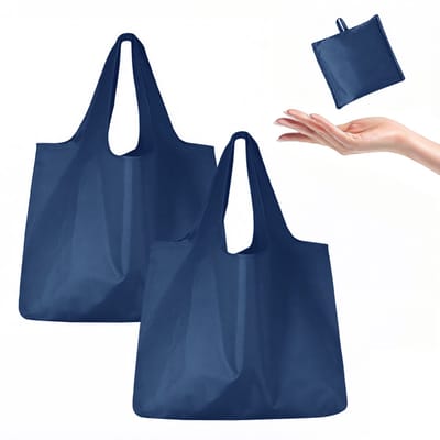 Opvouwbare boodschappentassen van Oxford-stof - 2 stuks - 53*10*38 cm - 12,5*12,5 cm opgevouwen - Schoudertas - Opbergtas - Boodschappentas - Milieuvriendelijke opvouwbare tas - Tas met grote capaciteit - Herbruikbare boodschappentas - Tas