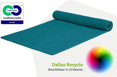GJ Floors - Basic loper Dallas Recycle | Petrol - Breedte x Lengte: 1 meter / 5 meter